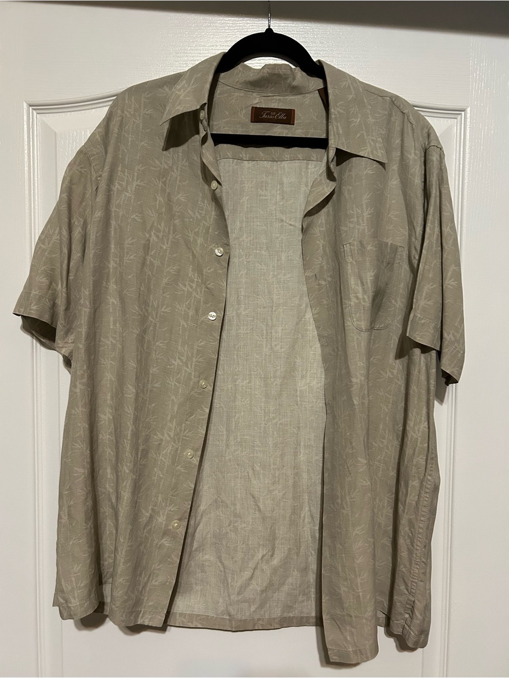 Tasso Elba Light Taupe Short-Sleeve Button-Down Shirt